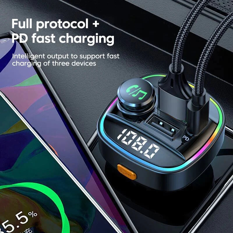 Your Music, Your Way: Bluetooth 5.0 FM Transmitter for Every Journey!