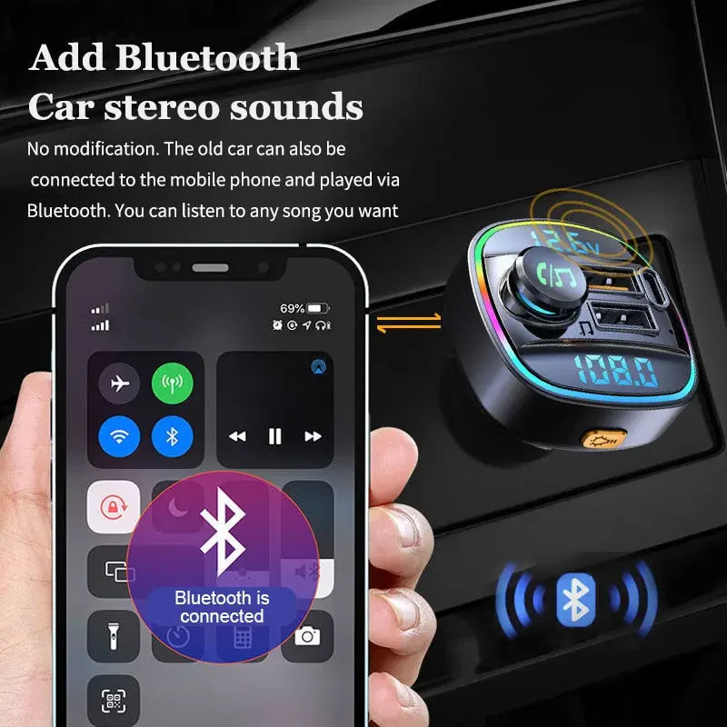 Your Music, Your Way: Bluetooth 5.0 FM Transmitter for Every Journey!