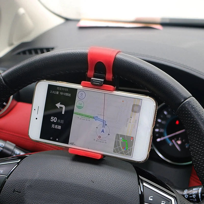 Car Steering Wheel Phone Clip Holder 