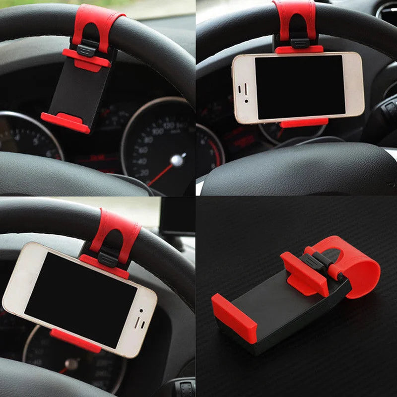 Car Steering Wheel Phone Clip Holder 